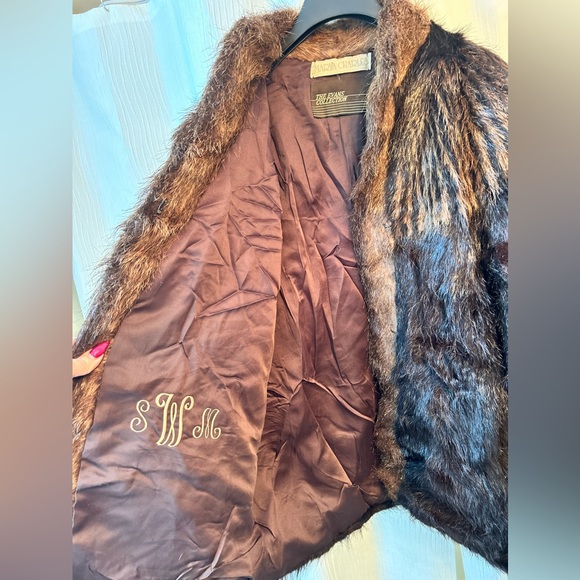 Vintage 80s Brown Nutria Fur Coat Men’s XL XXL Oversized Unisex - Picture 11 of 12